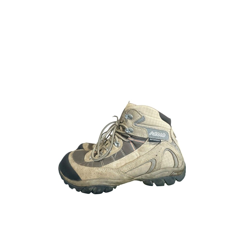 Asolo Boots Womens Size 7 Reston Waterproof Hiking Boots Brown Vibram Distressed